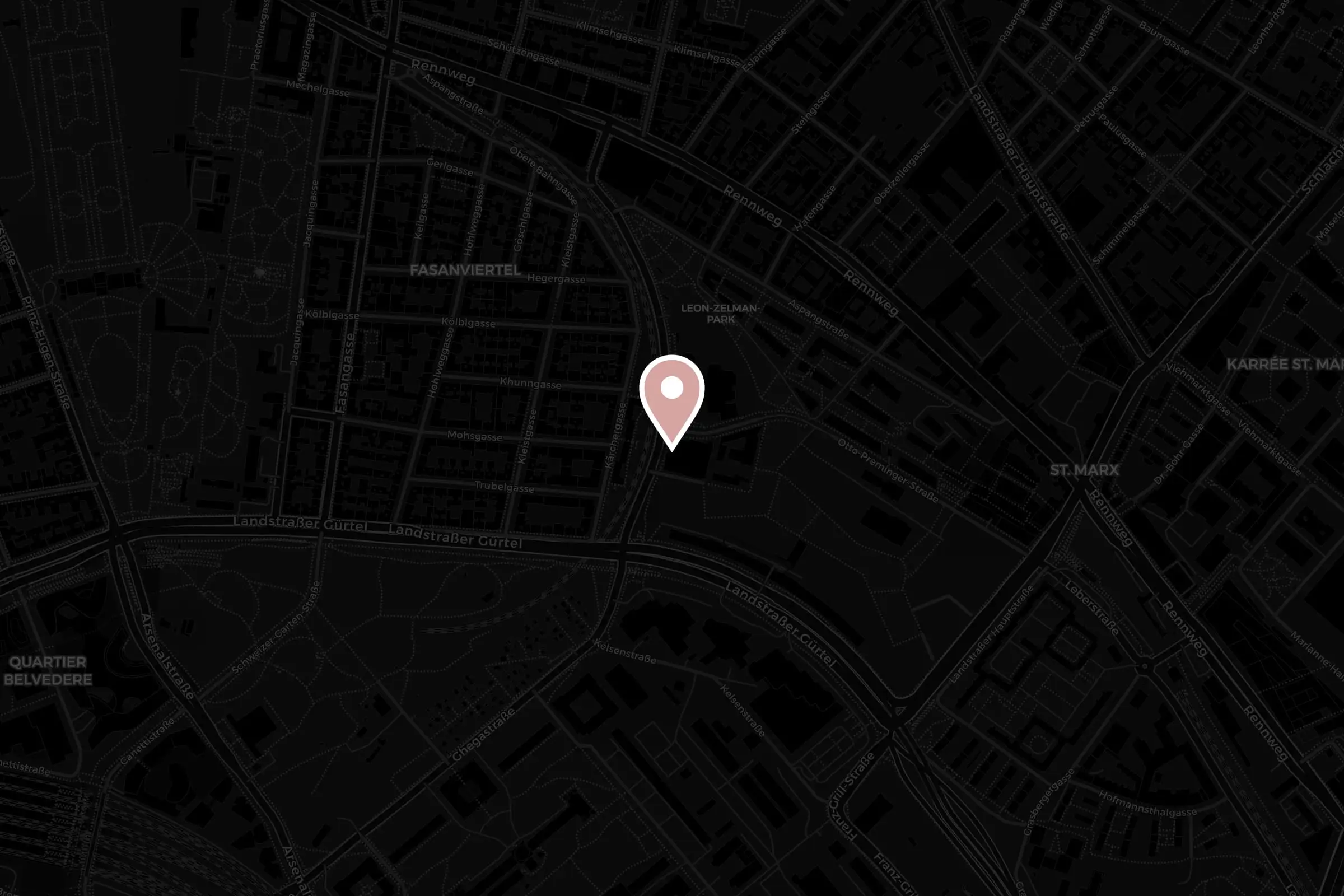 Karte mit dem Studio von Yuri Nabi in der Adolf-Blamauer-Gasse 11, 1030 Wien